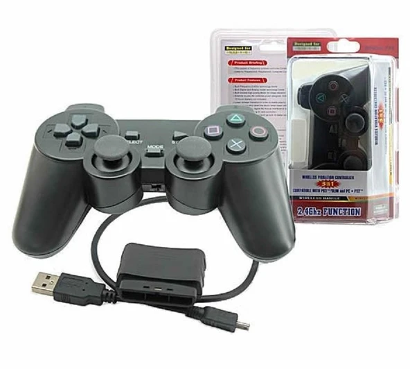 TriLine Kablosuz Oyun Kolu PC-PS2-PS3 Game Pad Titreşimli - Resim 4