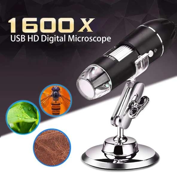 TriLine 1600X Zoom 2MP USB Dijital Mikroskop 8 Ledli Kamera ürün görseli 1
