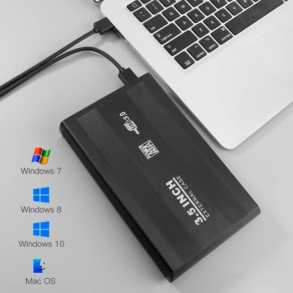 TriLine 3.5" Sata HDD SSD USB 3.0 Harici Harddisk Kutusu Alüminyum - 11