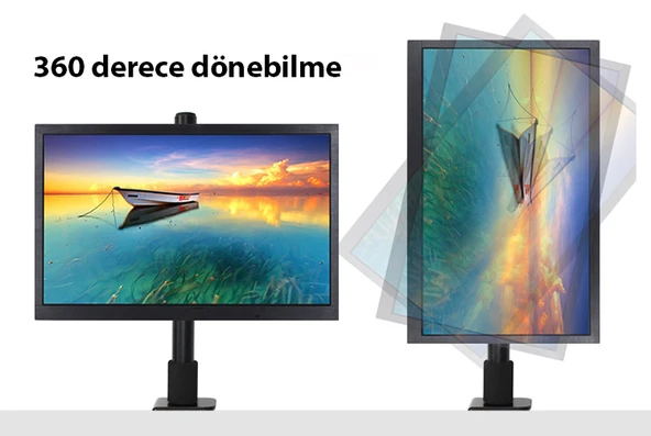 TriLine LCD Monitör LED TV Full Hareketli Çelik Masa Tutucu - 4