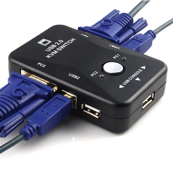 TriLine 2 Port Usb Kvm Switch 2PC Tek Monitör Kontrol - 3