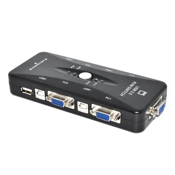 TriLine 4 Port Usb Kvm Switch 4PC Tek Monitör Kontrol