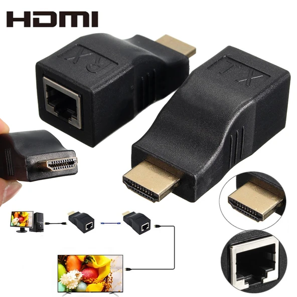 TriLine Hdmi Extender 30 Metre Uzatma Adaptörü Cat5 Cat6 - 7