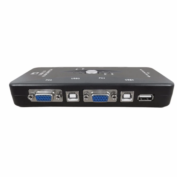TriLine 4 Port Usb Kvm Switch 4PC Tek Monitör Kontrol - 4