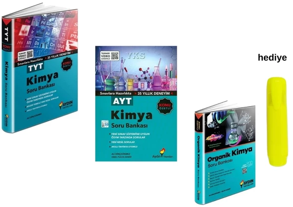 Aydın Yayınları TYT AYt Kimya Konu Özetli Soru Bankası 3 Kitap