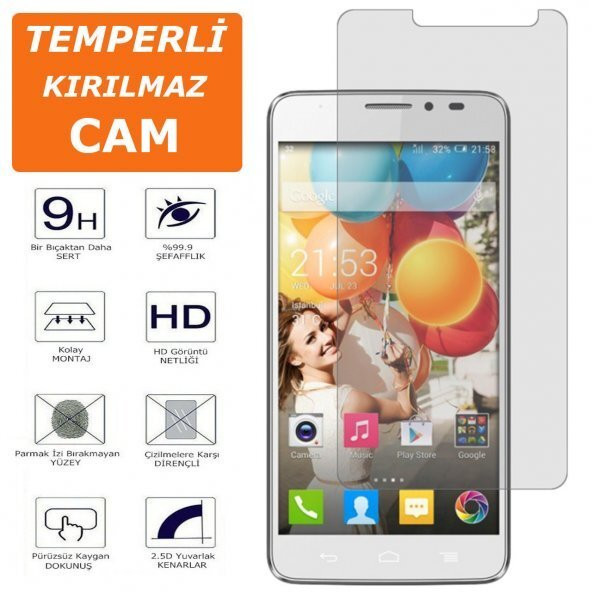 General Mobile Discovery 2 Kırılmaz Cam Ekran Koruyucu Temperli Cam