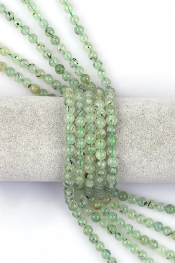Prehnite Doğal Taş Dizi 6 mm Küre Kesim ürün görseli