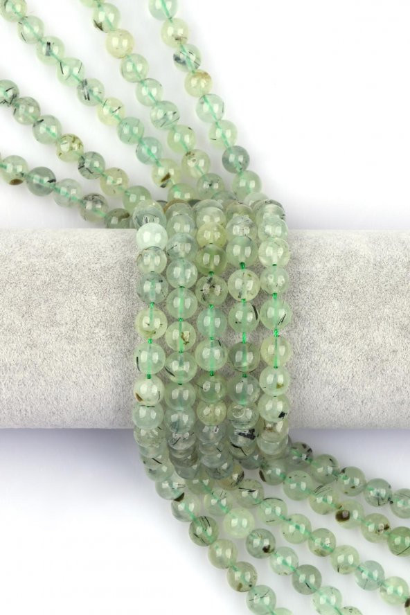 Prehnite Doğal Taş Dizi 8 mm Küre Kesim ürün görseli
