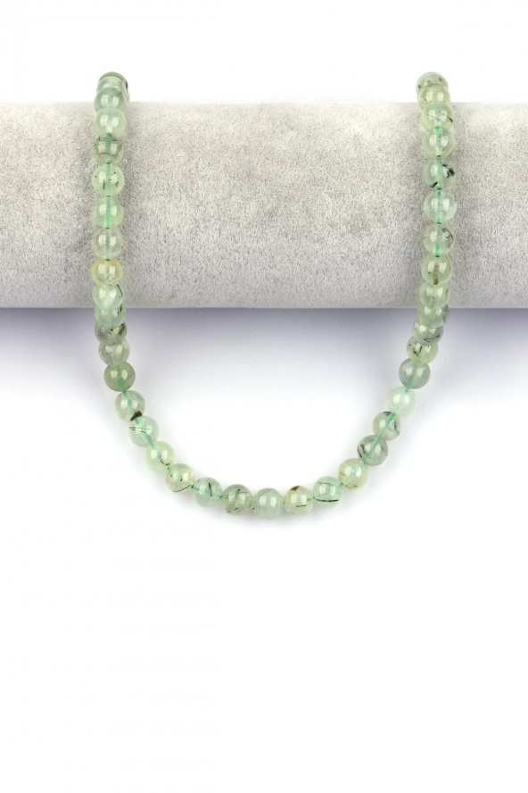 Prehnite Doğal Taş Dizi 8 mm Küre Kesim - Resim 2