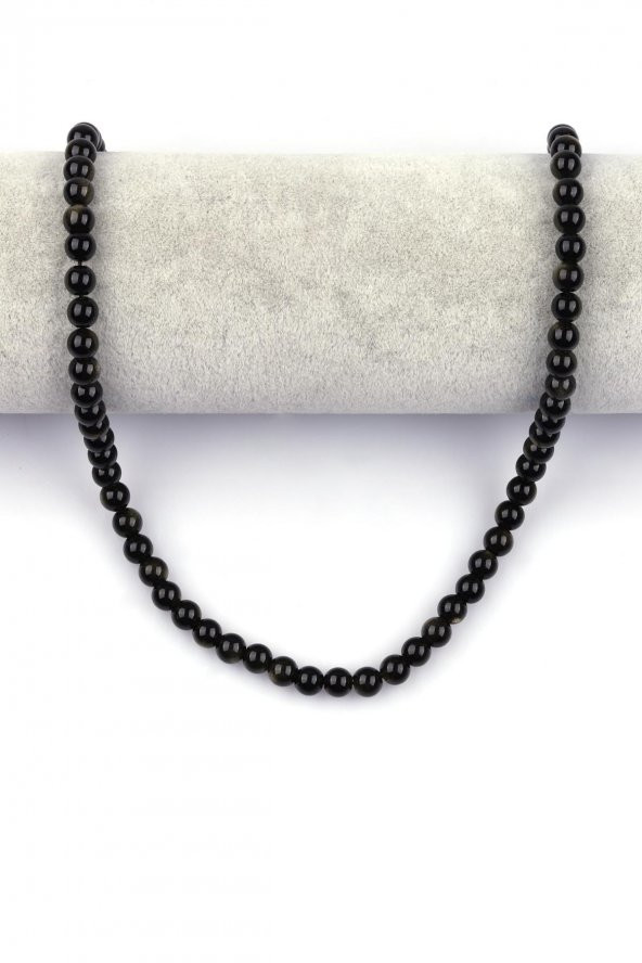 Golden Obsidyen Doğal Taş Dizi 6 mm Küre Kesim - 2