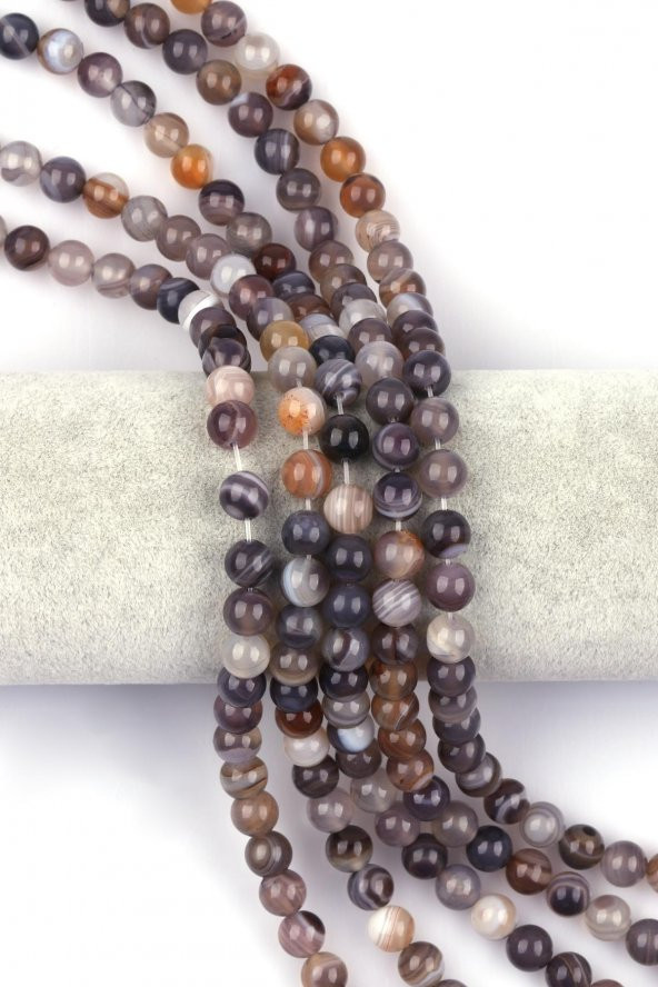 Botswana Akik Doğal Taş Dizi 8 mm Küre Kesim ürün görseli