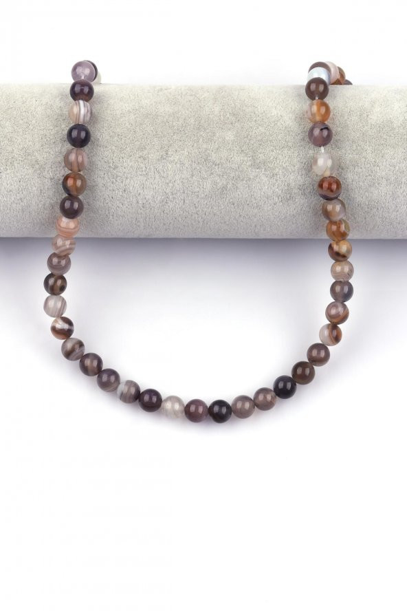 Botswana Akik Doğal Taş Dizi 8 mm Küre Kesim - Resim 2