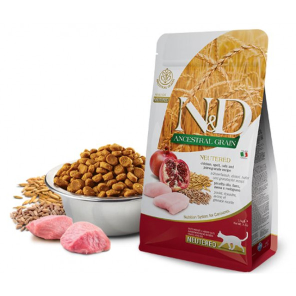 N&D Tavuklu Narlı Tahıllı Kısırlaştırılmış Yetişkin Kuru Kedi Maması 5 kg