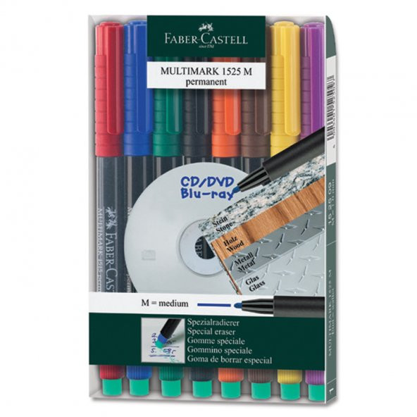 Faber Castell Asetat Kalem (M) 8Li Takım 152509