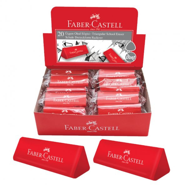 Faber Castell Silgi Dust-Free Üçgen Kırmızı 20Li 5130187236000