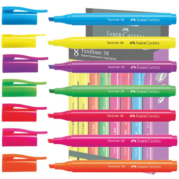 Faber Castell Fosforlu Kalem 38 Neon 8X 2022 5030157778000