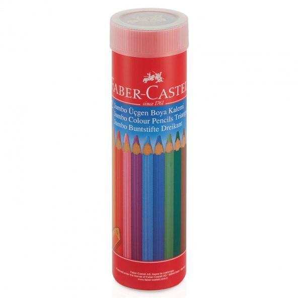 Faber Castell Kuru Boya Kalemi Jumbo Üçgen 12Li Tam Boy 5173116615