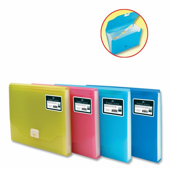 Faber Castell Körüklü Dosya Neon Renkler Mavi 507539220000 Kmpy