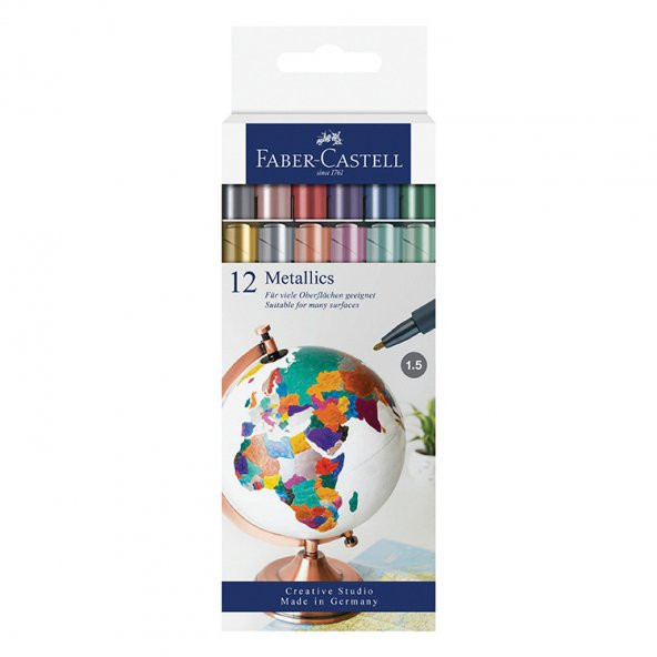 Faber Castell Markör Kalem Metalik 12 Set 5040160713000 Kmpy