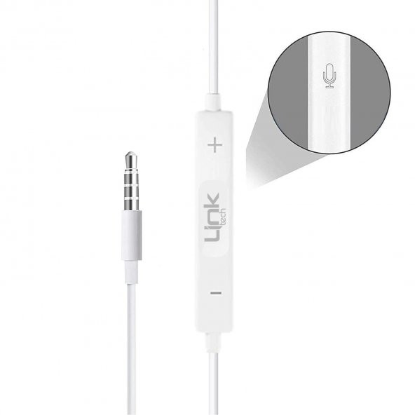 LinkTech H308 Stereo Mikrofonlu 3.5mm Kablolu Kulaklık Beyaz - 2