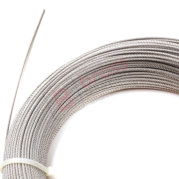 Araç Cam Kriko Tamiri için 7x7 Çelik Tel Halat Tamir Kablosu Çap: 1.7 mm Uzunluk: 100 metre - Resim 2