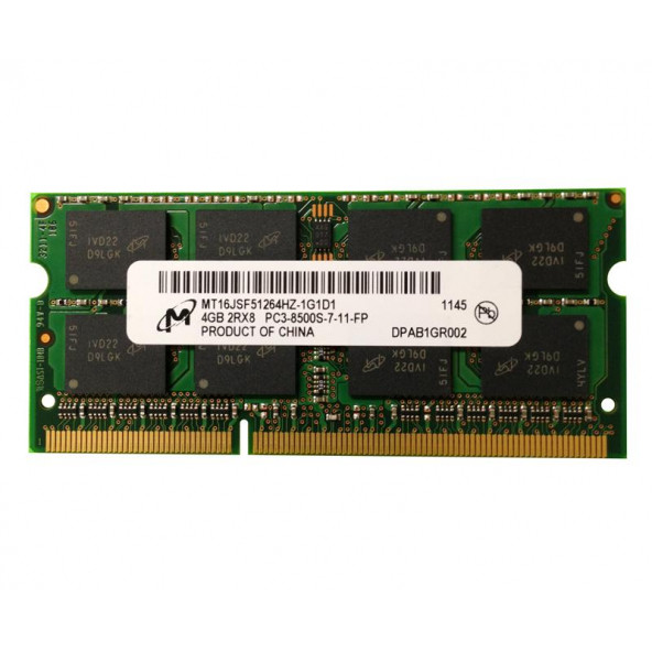 Micron MT16JSF51264HZ-1G1D1 4GB PC3-8500 1066MHz 204pin CL7 1.5V Non-ECC DDR3 NOTEBOOK RAM BELLEK
