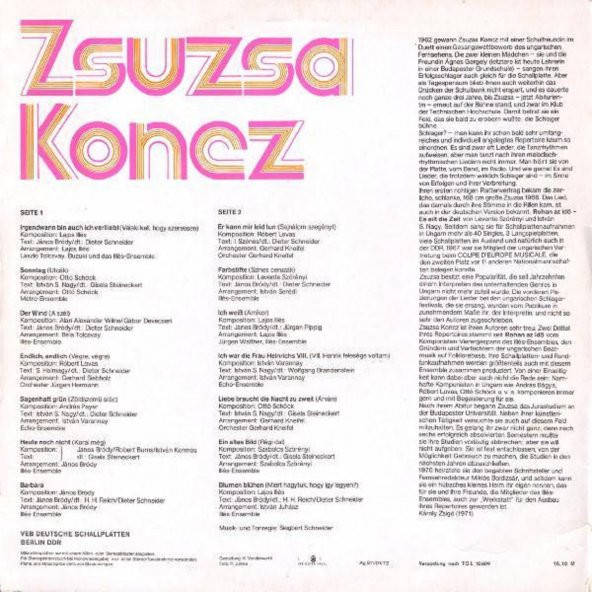 Plak - Zsuzsa Koncz – Schlager, Vocal, Psychedelic Rock tarz Plak alithestereo