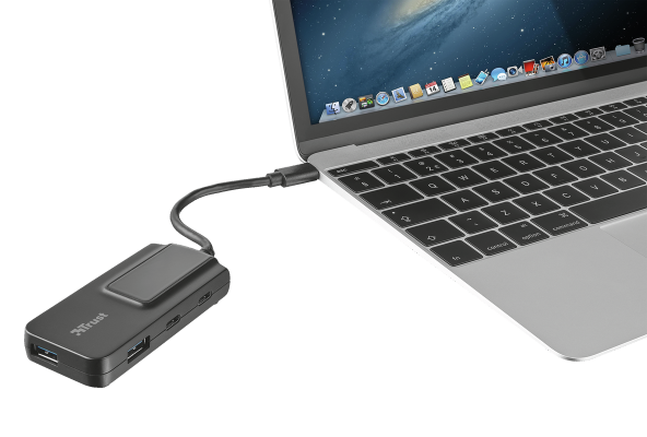 TRUST Type-C to 2xTypC & 2 UsbA 3.1 Gen1 4lü Dönüştürücü Adaptör - 3