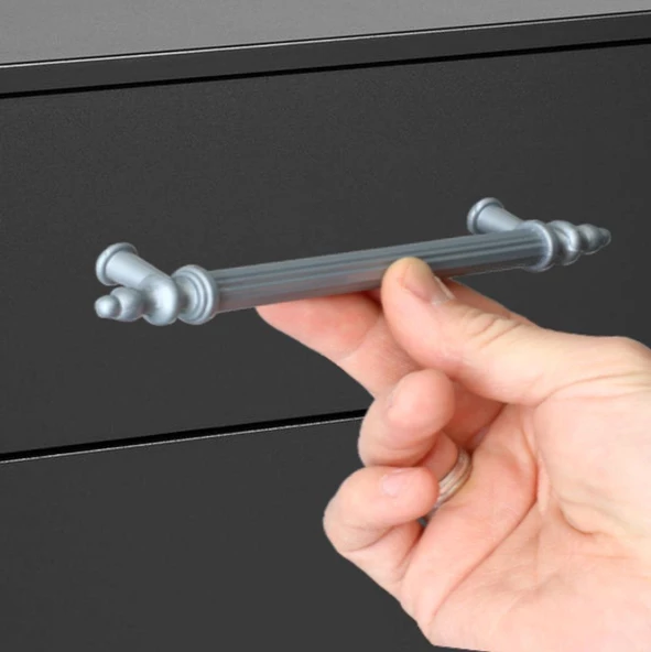 Polavit 160 Mm (SERT PLASTİK) Gri Mobilya Çekmece Mutfak Dolap Dolabı Kulpu Kulbu Kulpları (10 ADET) - 3