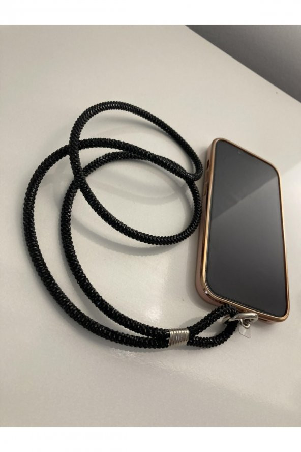 Swarovski Taşlı Siyah Boyun Telefon Askısı - 3