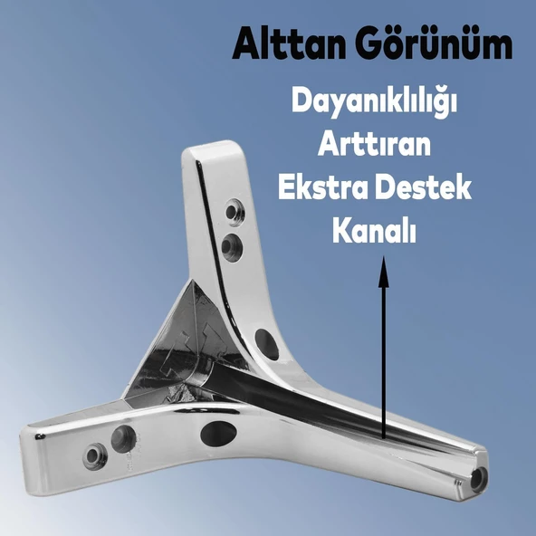 Sedef Lüks Mobilya Kanepe Tv Ünitesi Konsol Koltuk Ayağı 17 Cm Krom Ayakları 4 Adet - 6