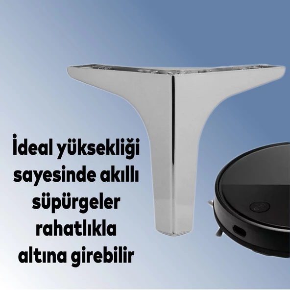 Sedef Lüks Mobilya Kanepe Tv Ünitesi Konsol Koltuk Ayağı 17 Cm Krom Ayakları 4 Adet - 5