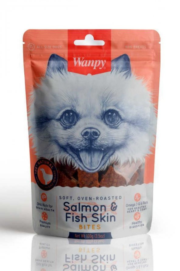 Wanpy Oven Roasted Gerçek Somon Dilimli Köpek Ödül Maması 100 Gr