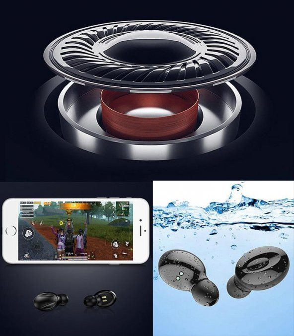 Coofbe Bluetooth Vers.5.0 Dijital Ekranlı Şarj Kutulu Bluetooth Kulaklık Suya Dayanıklı Dokunmatik - 4
