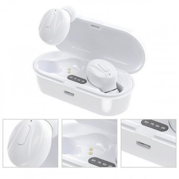Coofbe Bluetooth Vers.5.0 Dijital Ekranlı Şarj Kutulu Bluetooth Kulaklık Suya Dayanıklı Dokunmatik - 10