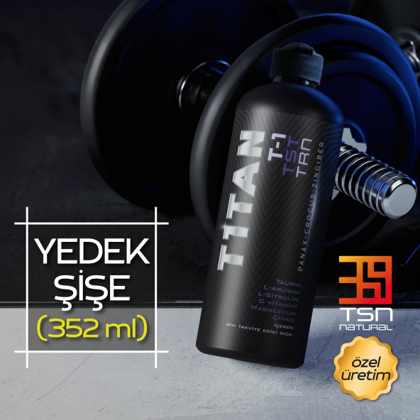TİTAN - Taurin, L-Arjinin, L-Sitrulin, C Vitamini,Mg, Zn İçeren, Sıvı Takviye Edici Gıda (YEDEK ŞİŞE)