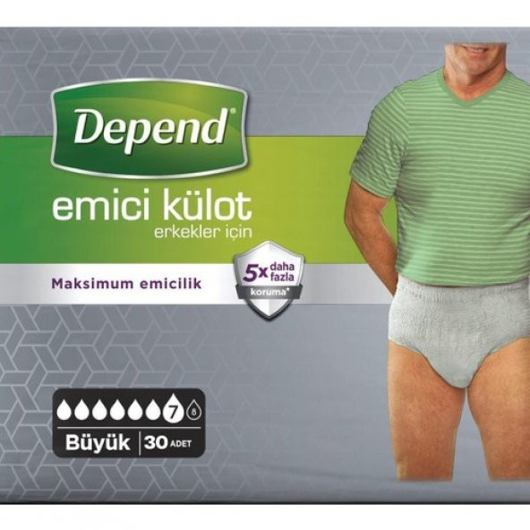 Depend Emici Külot Erkek Büyük Boy 30 Adet (95-150 Cm)