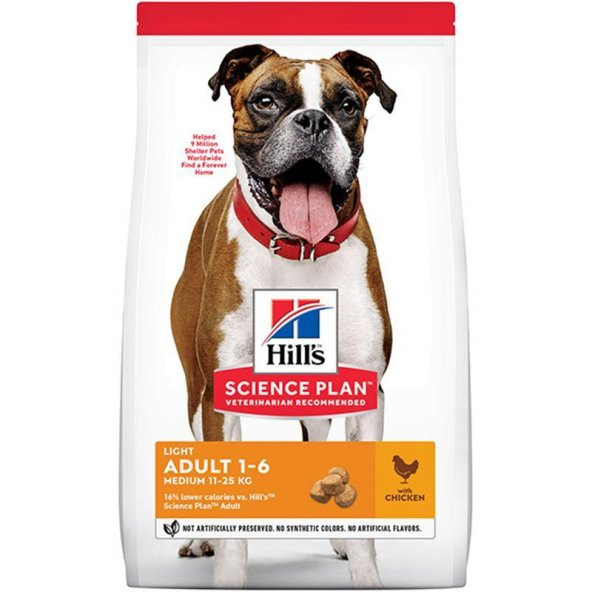 Hills Light Tavuklu Orta Irk Yetişkin Köpek Maması 2.5 Kg