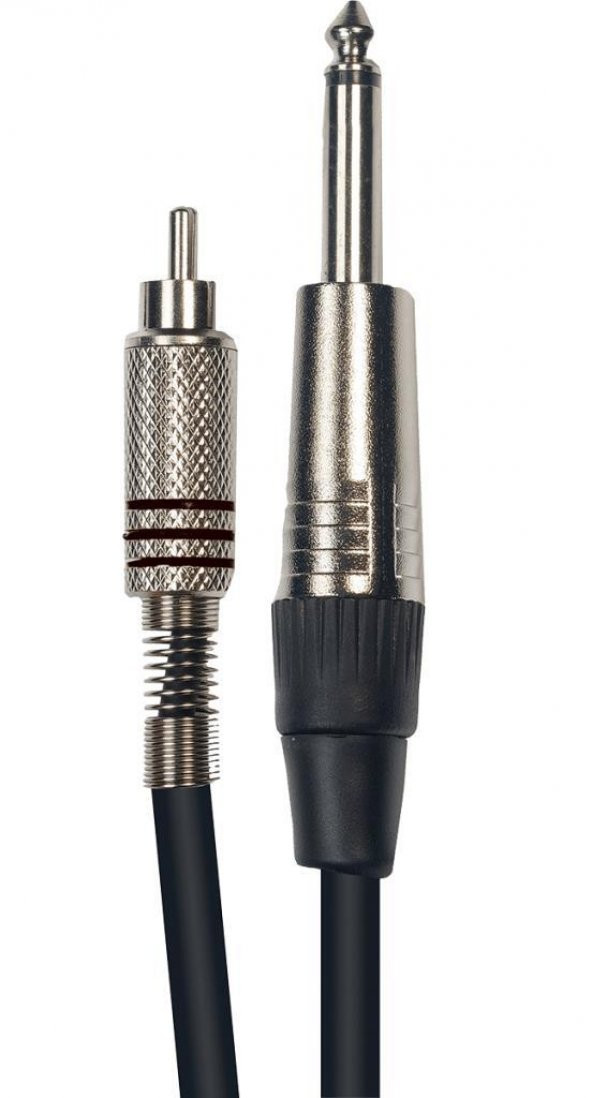 1x RCA to 1x 6.3 mm Erkek Mono Ses Kablosu 3 Metre