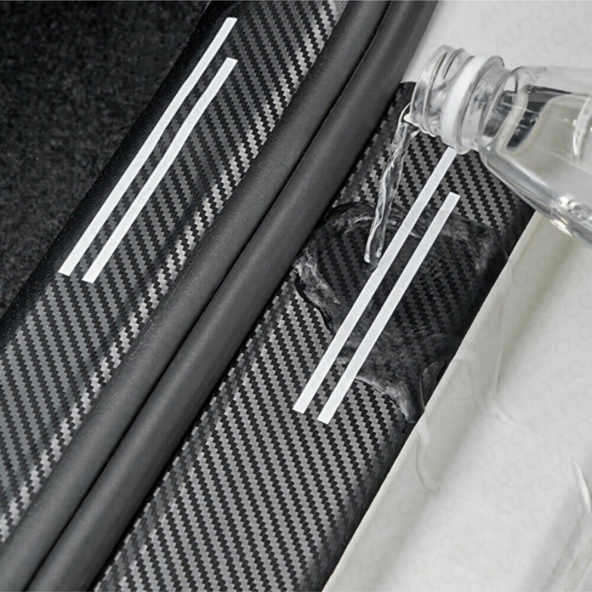 Araç İçi Karbon Kapı Eşik Bandı Kapı Eşiği Folyo Orijinal Hava Kanallı İthal 4Lü Set - 4