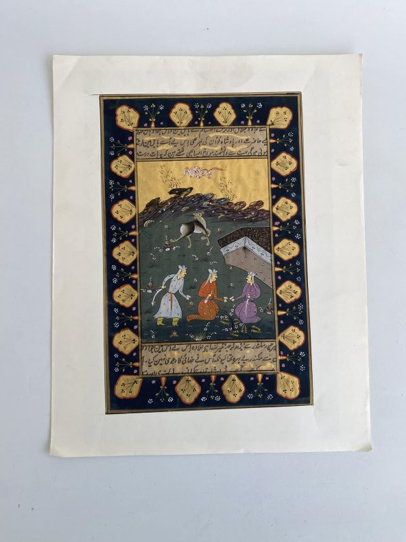 Kurultay Temalı El Yapımı Minyatür Resim 28x18 cm