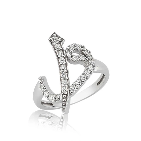 Gümüş Elif Vav Bayan Yüzük SL2647 - Resim 2