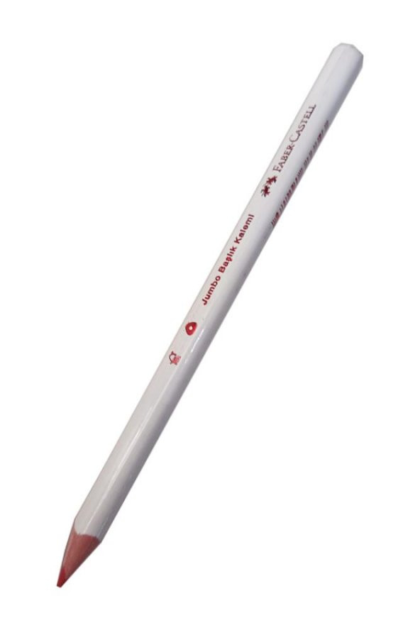 Jumbo Kırmızı Kalem 3 Adet  Kırmızı Başlık Kalemi Üçgen Kırmızı Renk Kurşun Kalem İlk Kalemim - 2