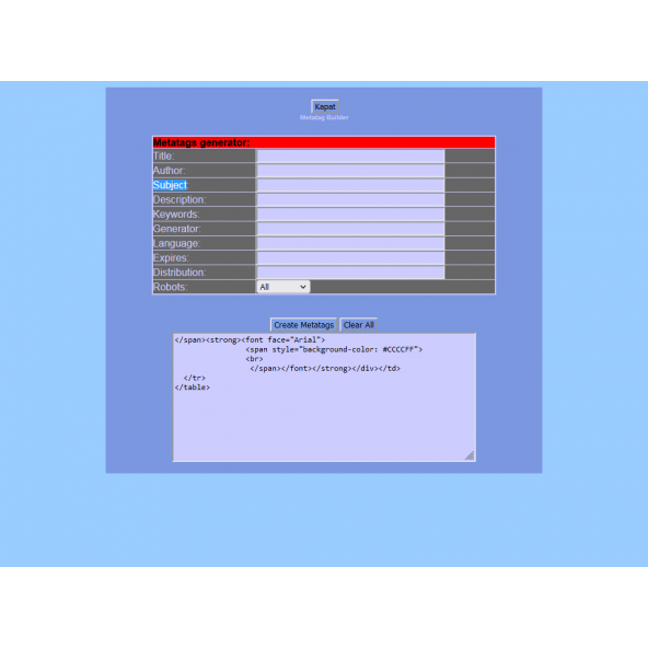 Metatag Builder - 3