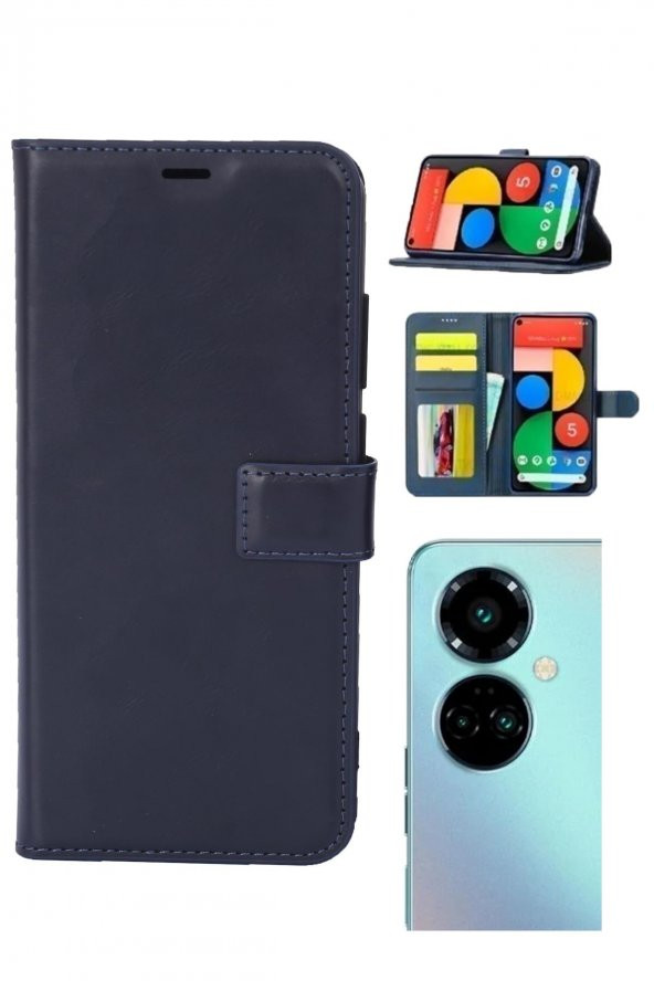 Tecno Camon 19 Pro Kamera Korumalı Cüzdanlı ve Kapaklı Kılıf - Resim 2