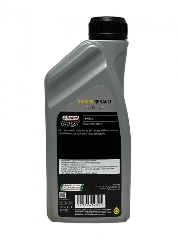 Castrol GTX 5W-30 Tam Sentetik Motor Yağı 1 Litre - 3