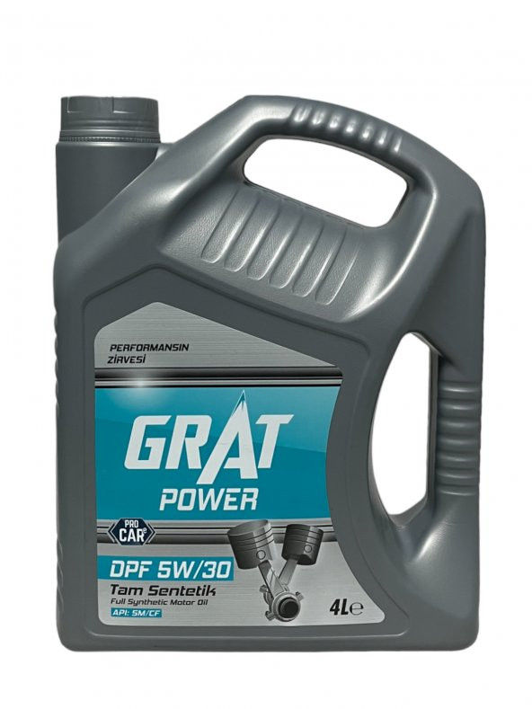 Grat Power DPF 5W-30 Tam Sentetik Partiküllü Motor Yağı 4 Litre