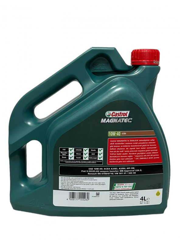 Castrol Magnatec 10W-40 A3/B4 Motor Yağı 4 Litre - 3