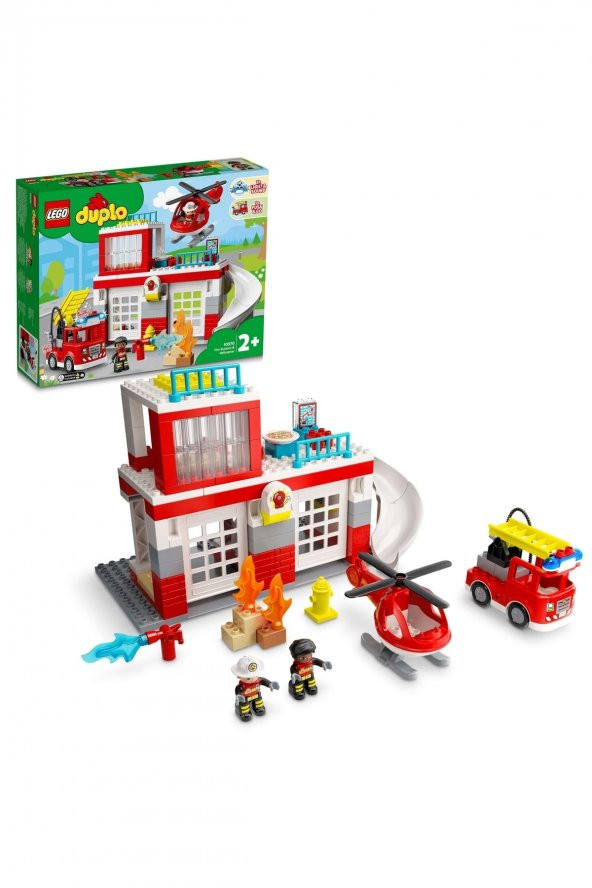 ® DUPLO® Kurtarma İtfaiye Merkezi ve Helikopter 10970 -Küçük Çocuklar İçin Yapım Seti(117 Parça)