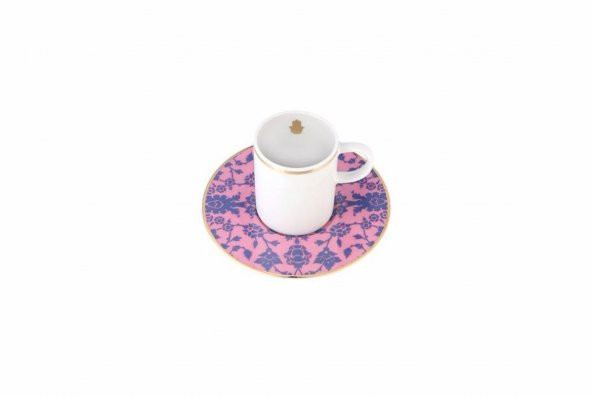 Porland Glamorous Pembe Tabaklı Kahve Fincanı 85cc  04A+P021740